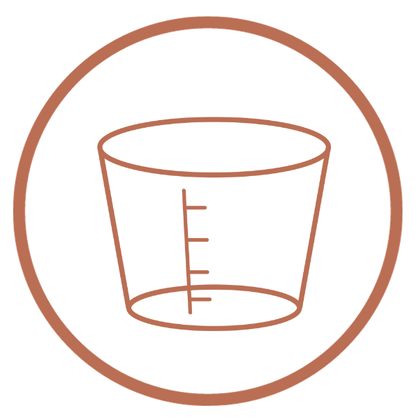 Icon Dosierbecher - der Sirup ist einfach zu dosieren mit dem beiliegenden Messbecher anhand des Gewichts von Kindern