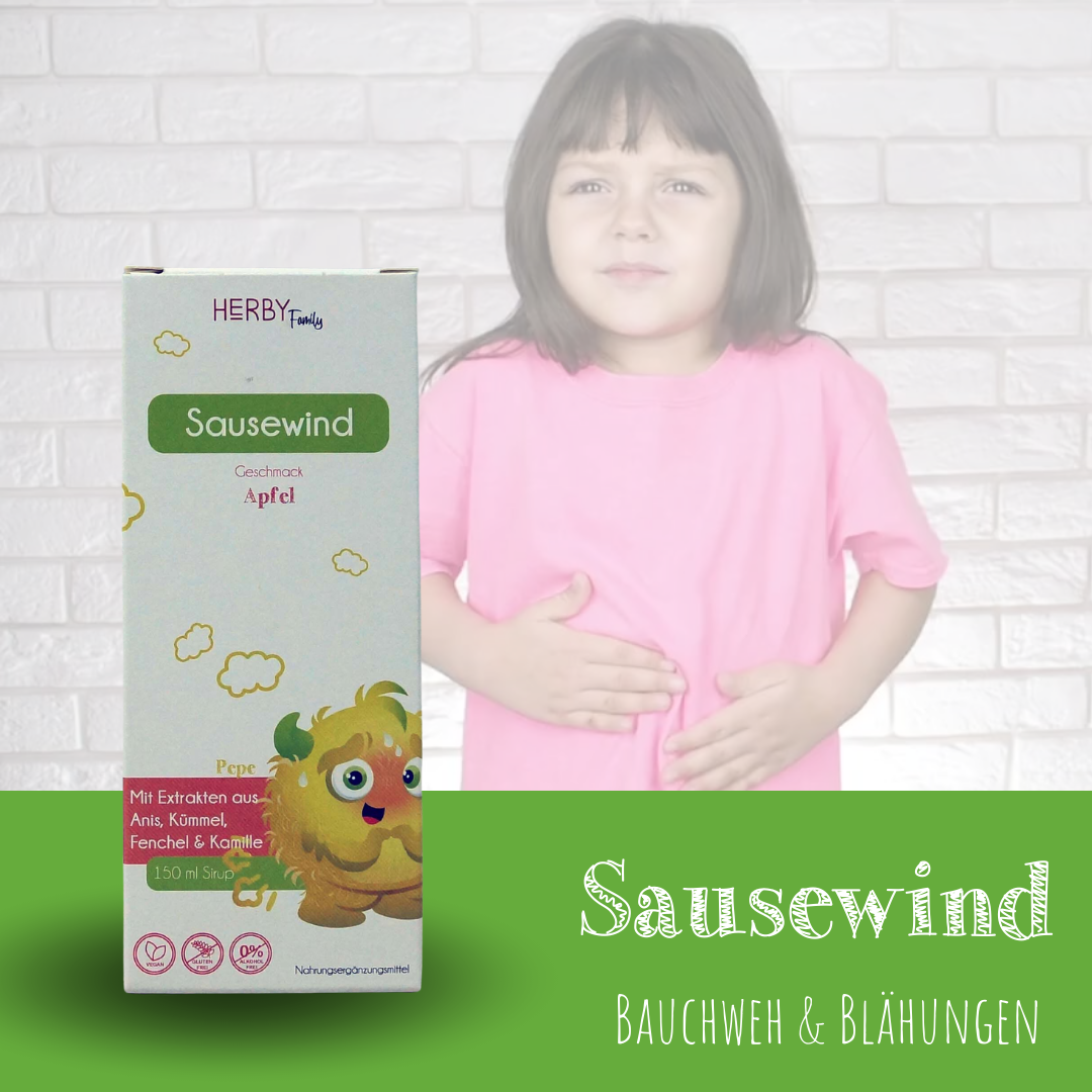 Sausewind bei Bauchweh und Blähungen für Kinder Instagram Beitrag 