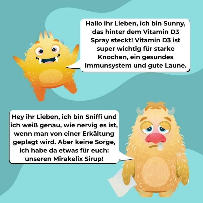 Sniffi und Sunny erzählen wie sie bei Erkältungen unterstützen können