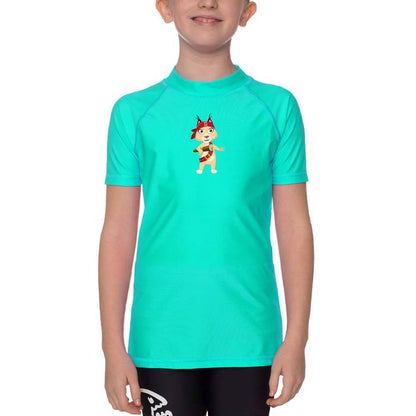 Kinder UV T-Shirt mit Eva - Grün - Herby FamilyKinder UV T-Shirt mit Eva - Grün