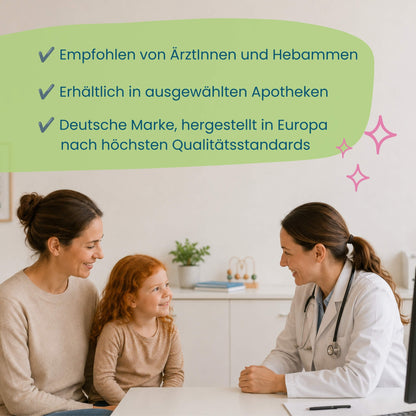 Mutter und Kind im Beratungsgespräch mit Ärztin zu Mahlzeit!
