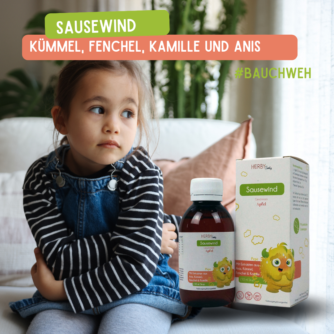Bei Blähungen und Bauchweh mit Fenchel, Kümmel, Kamille und Anis für Kinder